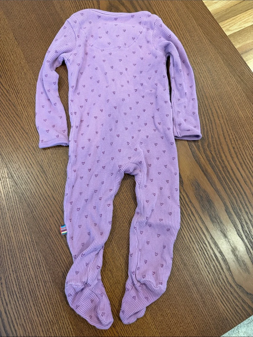 Magnetic Me Purple Footed One-Piece with Tiny Heart Print